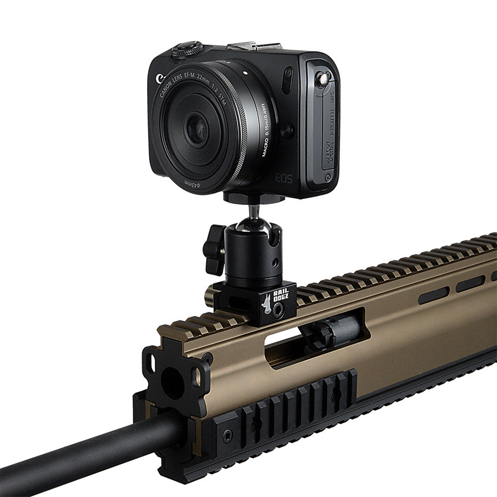 RAIL DOGZ Universal Gun Rail Mount for Small Cameras  - All Metal Camera Mount for Picatinny Rails