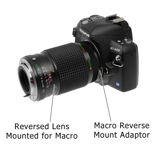Macro Reverse Ring for Olympus 4/3 - Camera Mount to Filter Thread Adapter for Olympus 4/3 (OM4/3 or 4/3) Camera Mounts
