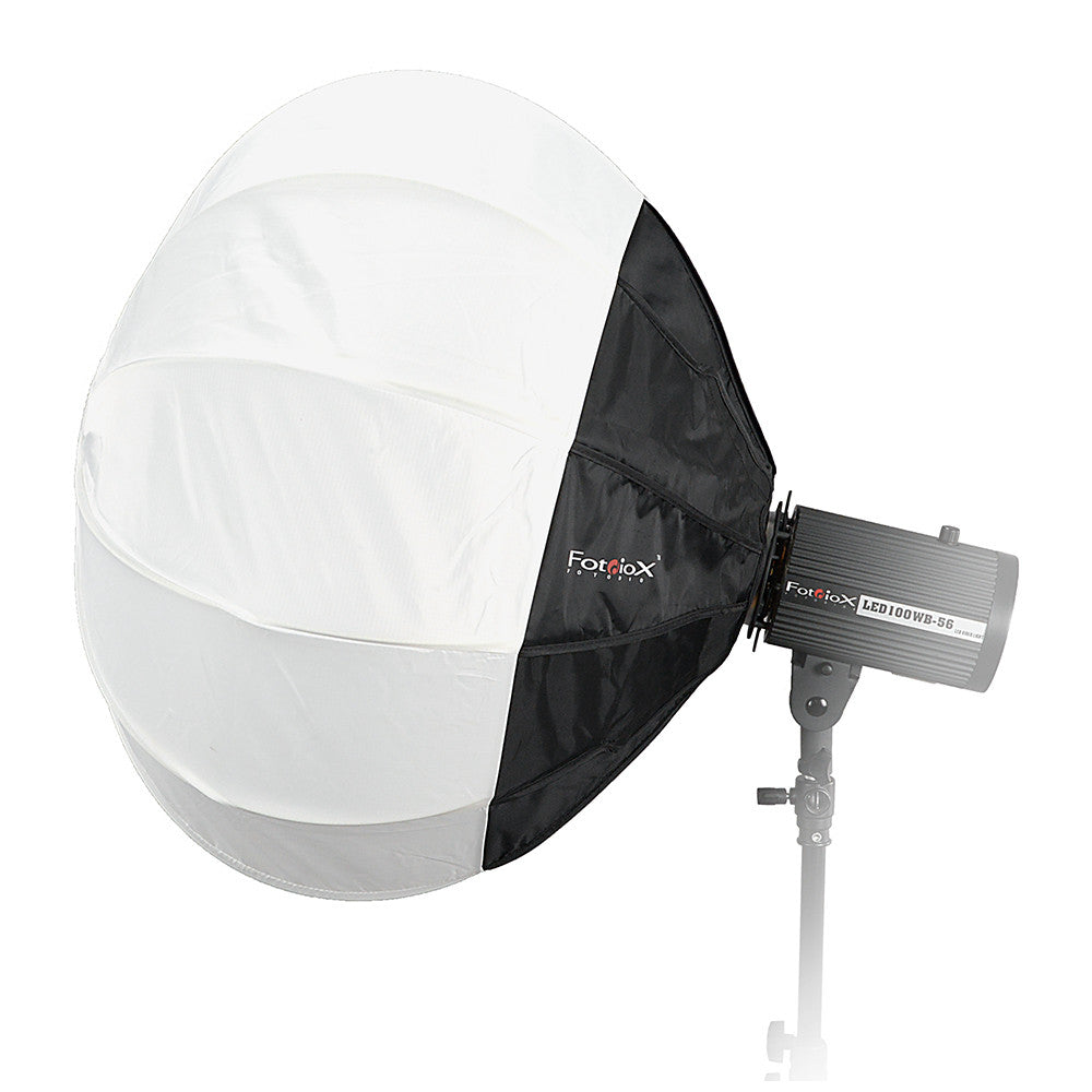 Fotodiox Lantern Softbox with Bowens Speedring for Bowens, Interfit and Compatible Lights - Collapsible Globe Softbox with Partial Silver Reflective Interior and Soft Diffusion Panels