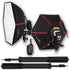 SMDV Diffuser 50 Kit 2 - Kit includes 2x Flash Diffuser 50, 1x SMDV Flash Wave III Transmitter, 2x SMDV Flash Wave III Recievers and 2x 6 foot light stands; Smart Softbox for Speedlite Flash for Canon, Nikon, Pentax, Olympus and Nissin Flash