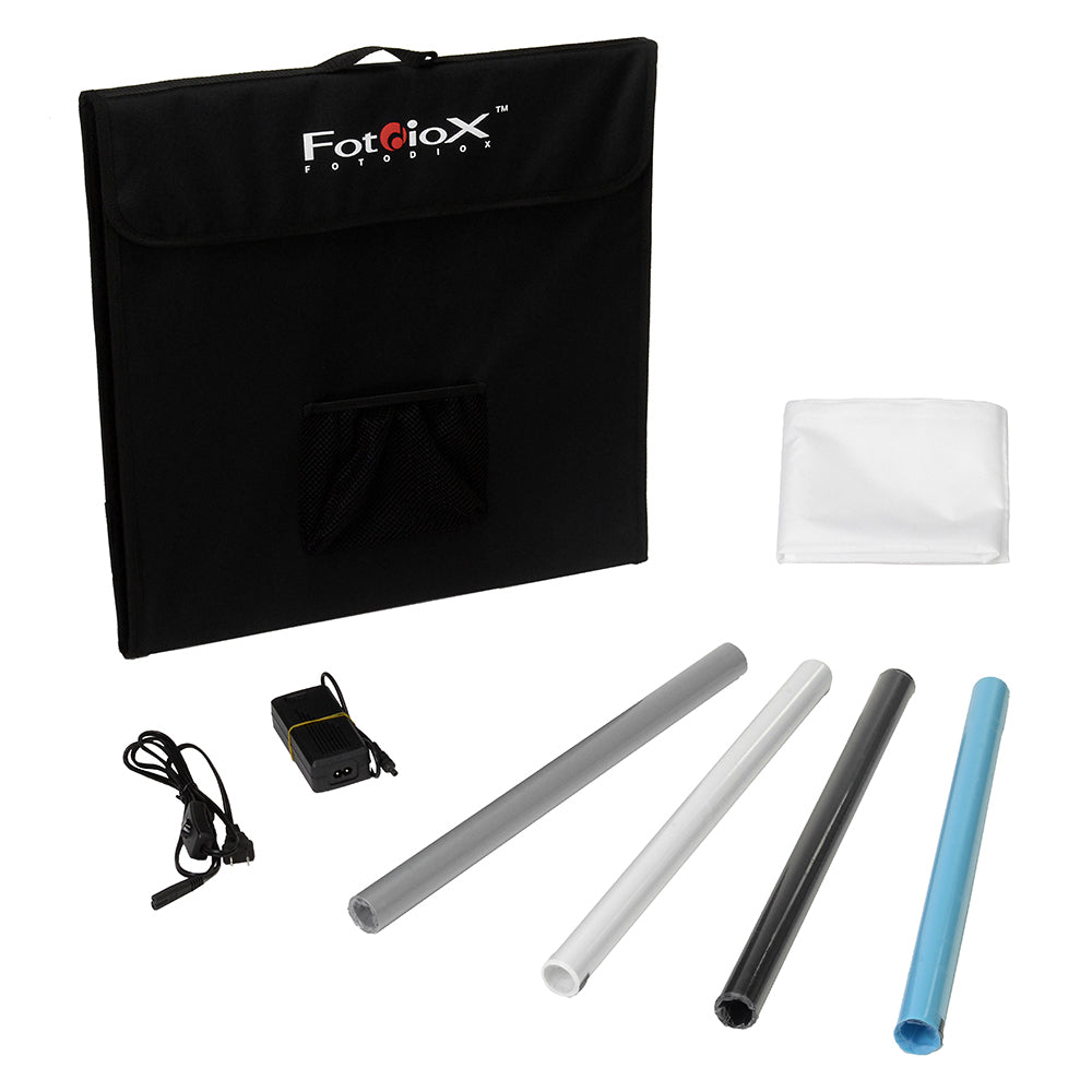 Fotodiox Pro LED Studio-in-a-Box for Table Top Photography - Includes light tent, Integrated LED Lights, carrying case and four backdrops