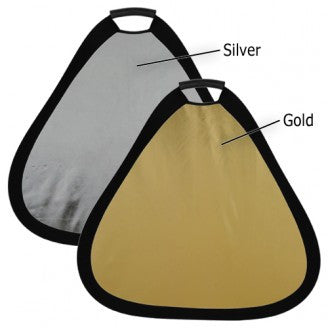Fotodiox 24" 2-in-1 Collapsible Teardrop Reflector Disc - Silver / Gold