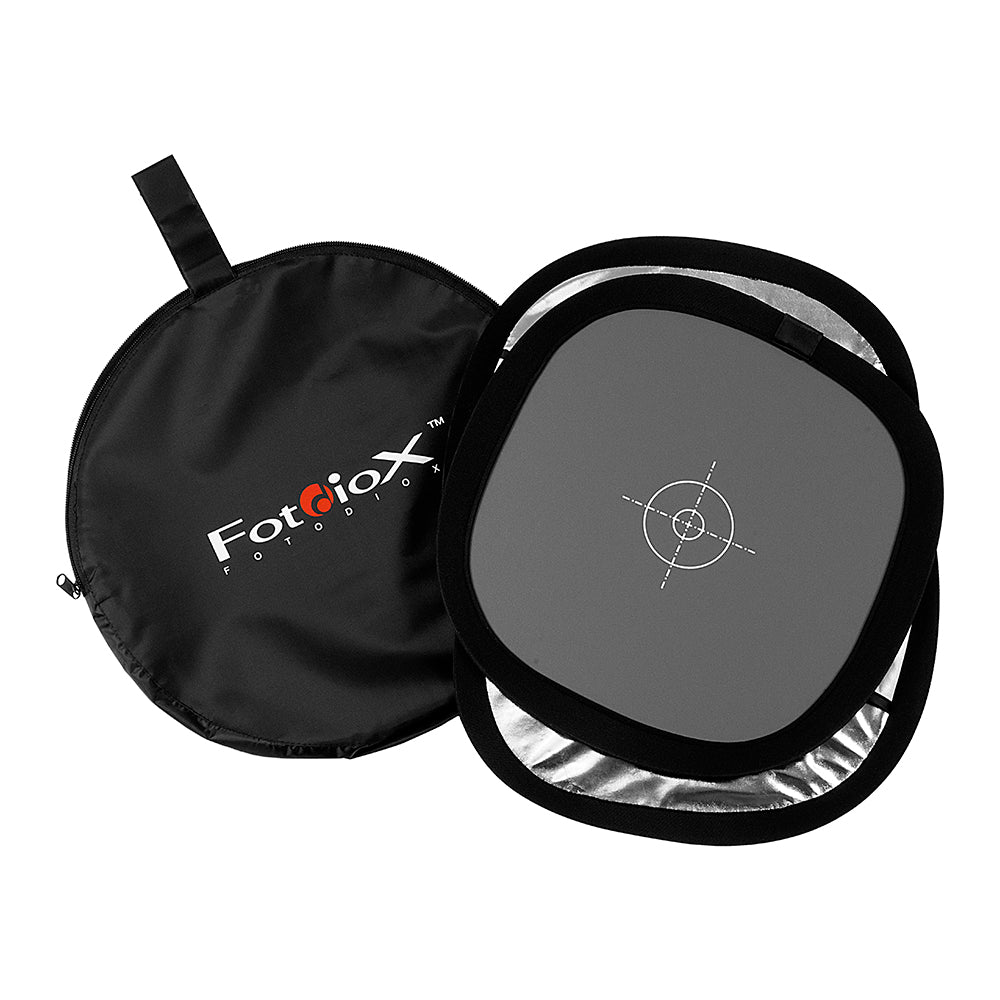 Fotodiox Hand-held Collapsible Tri-fold Reflector + Gray Card/White Balance Digital Target Combo Disc