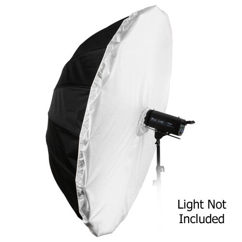 Fotodiox Pro 16-rib, 72" Black and Silver Reflective Parabolic Umbrella, with Diffusion Cover