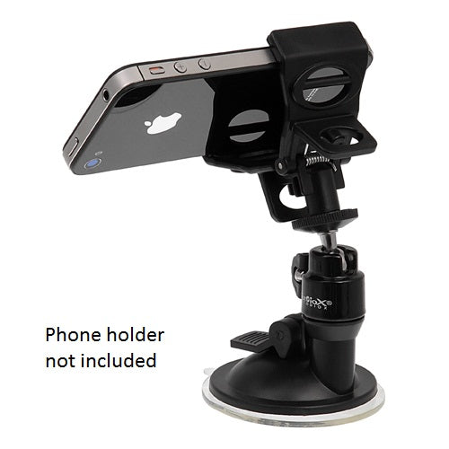 Fotodiox Windshield Suction Cup Mount with Ballhead - Mount for Smart Phone Clip, Cameras, DVs, GPS, Webcams