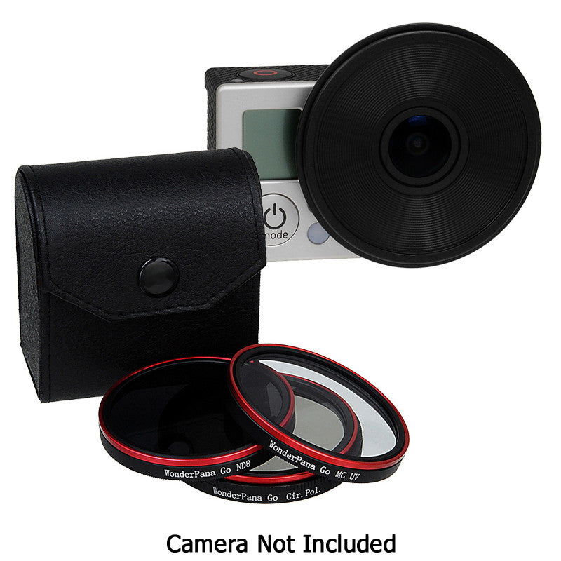 Fotodiox Pro WonderPana Go H3 Naked Standard Kit - GoTough Filter Adapter System f/ GoPro HERO3 (Not HERO3+) Naked Camera Without Case with Three Filters (UV, CPL, ND8)